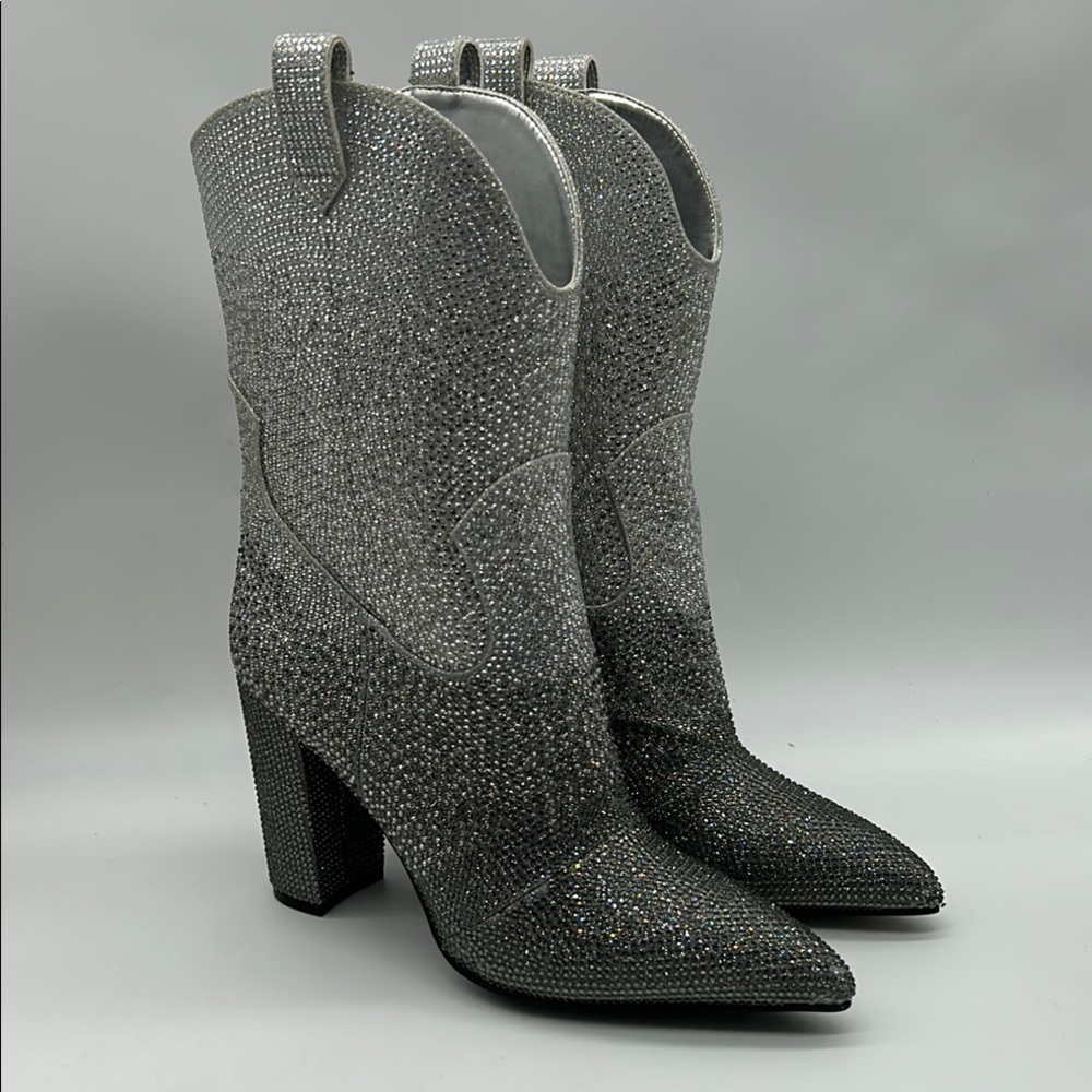 Daniel x Diamond Johnny Guitar Glitter Cowboy Boots Sz 6.5 NWT Box & Dust Bag